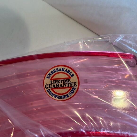 Vintage Majestic Images Chip & Dip Set Pink Lucite New - Picture 9 of 13